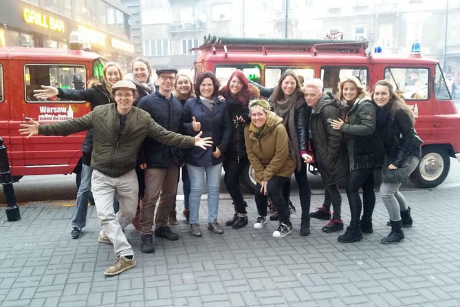 Best of Warsaw - private tour by retro minibus with hotel pickup - Market Square legends, barrel organ sounds, and the Barbican walls