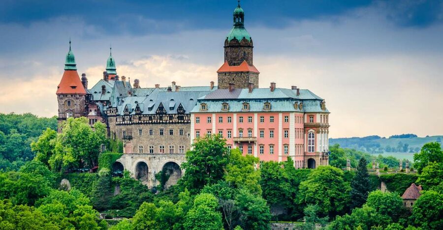 From Wroclaw: Ksiaz Castle and Church of Peace in Swidnica - Książ Castle: Poland’s third-largest castle and the Hochbergs