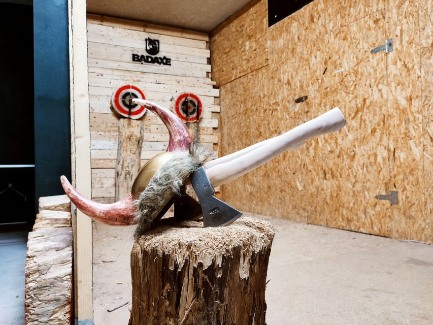 Krakow: Axe Throwing Fun - Viking Props and Photo Time, With a Fun Sense of Closure