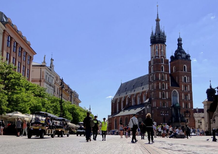 Krakow: City Tour by Electric Golf Cart - Ghetto Heroes Square and the Eagle Pharmacy area, plus the wall remnants