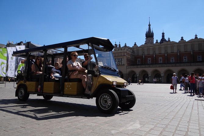 Krakow Grand City Tour by golf cart - All 3 districts - Former Jewish Quarter stops: synagogues, Szeroka Street, and Helena Rubinstein’s house