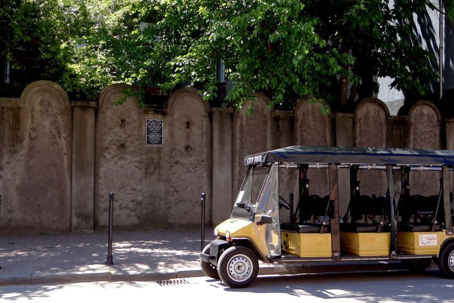 Krakow: Jewish Quarter and Former Ghetto Tour by Golf Cart - Ghetto Heroes Square and the empty-chair monument