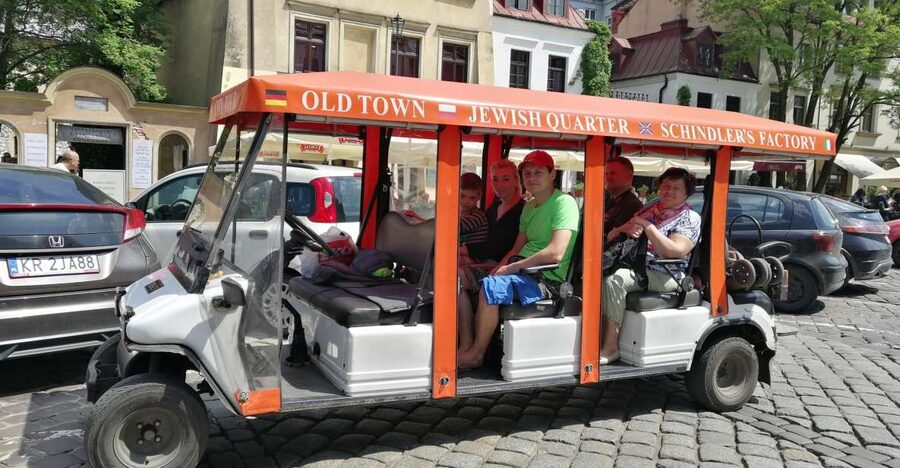 Krakow: Private Sightseeing Tour by Electric Car - Old Town icons: Barbican walls, St. Florian Church, and Wawel Castle
