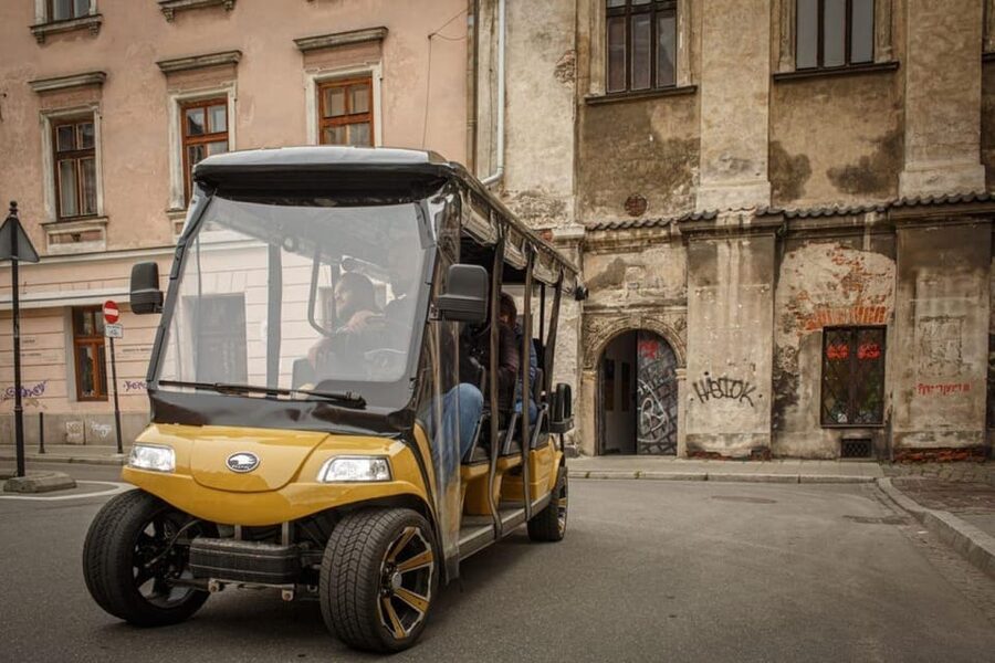 Krakow: Regular Extended City Sightseeing Tour By Golf Cart - Kazimierz Jewish Quarter: synagogues, squares, and old streets