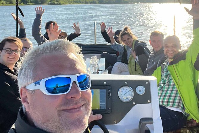 Private Cruise on Vistula in Warsaw for 9 with our Helmsman - Royal Castle and Old Town from the river: the classic payoff