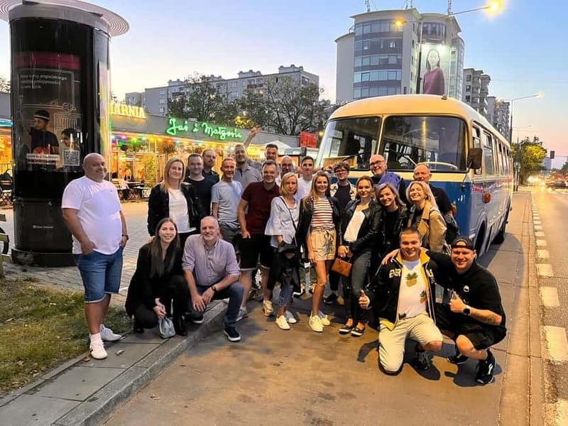 Warsaw: "Cheers on Wheels" Vodka Tasting Tour by Retro Bus - Starting at the Palace of Culture and Science, right on schedule