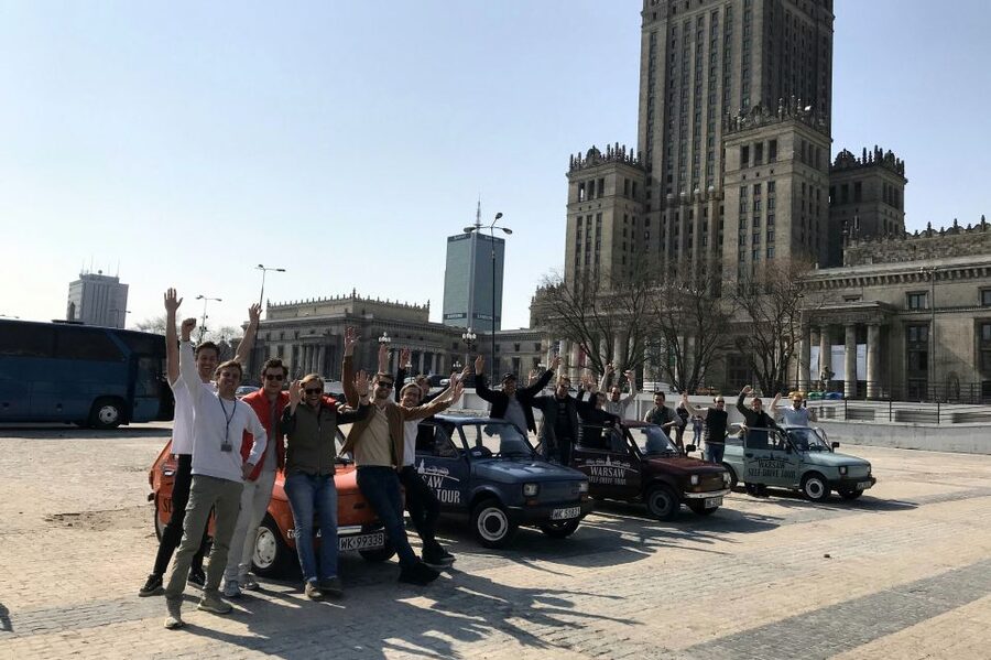 Warsaw: Communist History Self-Driving Tour - Constitution Square: socialist architecture you can read while moving